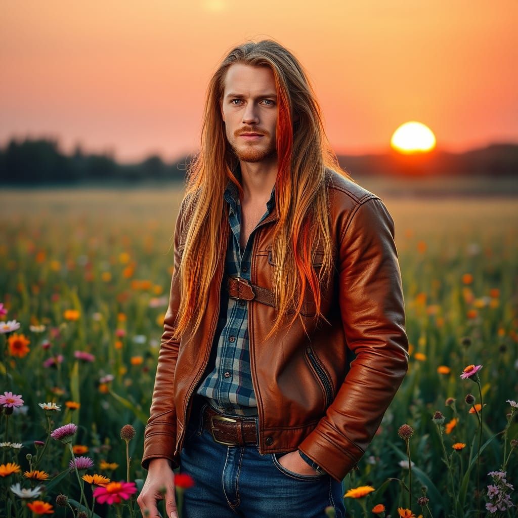 Nordic Adonis Amidst Wildflowers