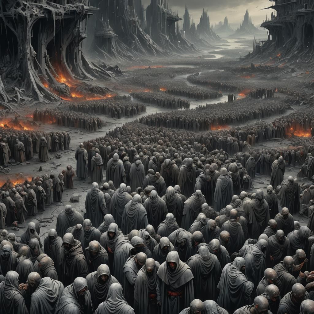 Gloomy World of Suffering: Detailed Matte Painting