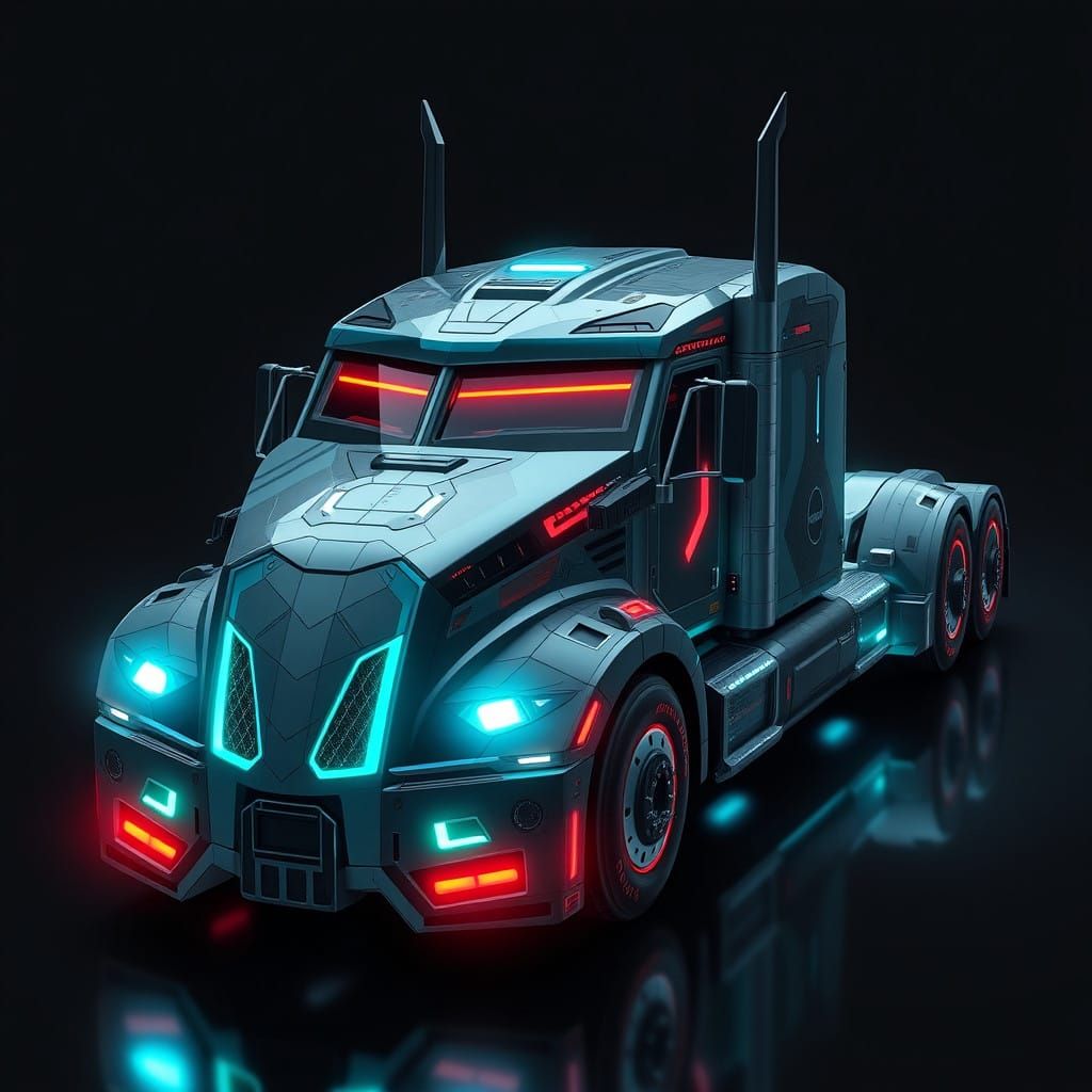 Cyberpunk Future Vehicle in High-Tech Mesh Design