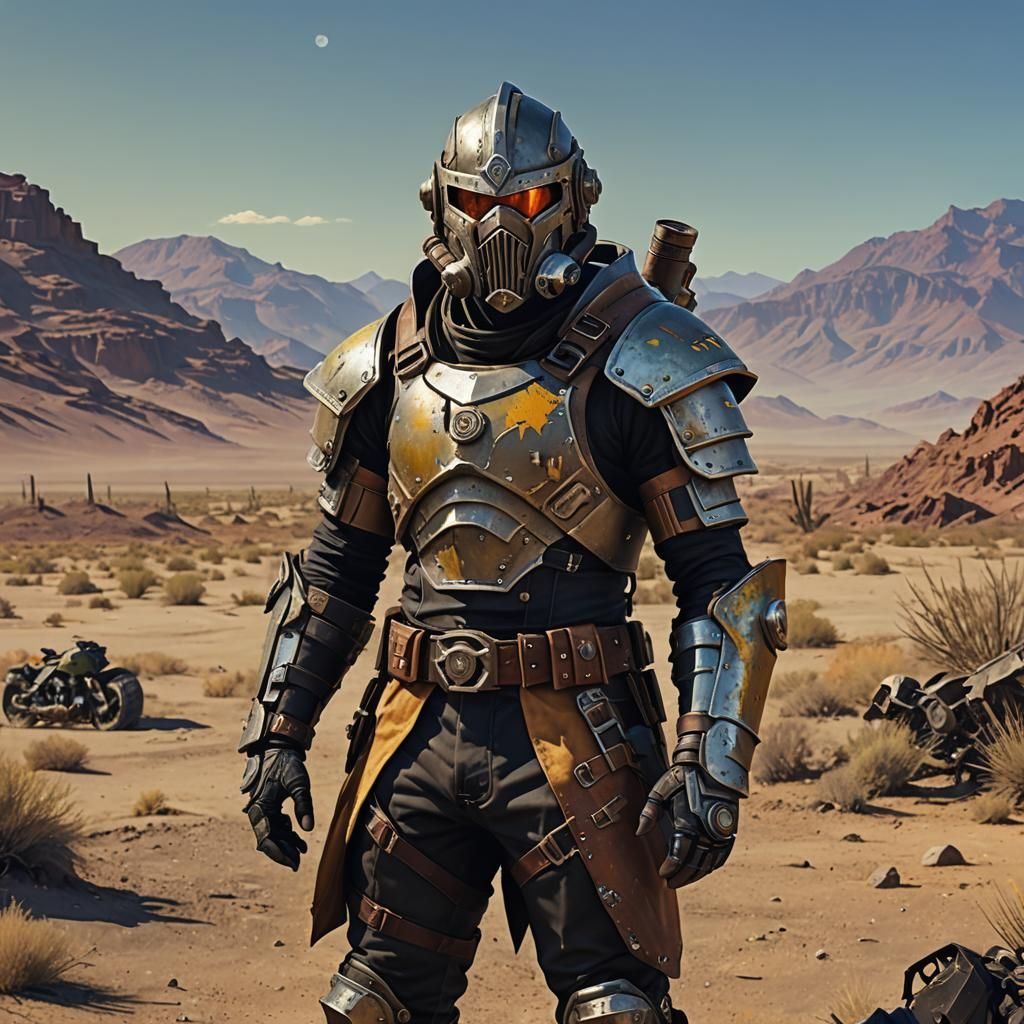 Post-Apocalyptic Half-Orc in Borderlands Style