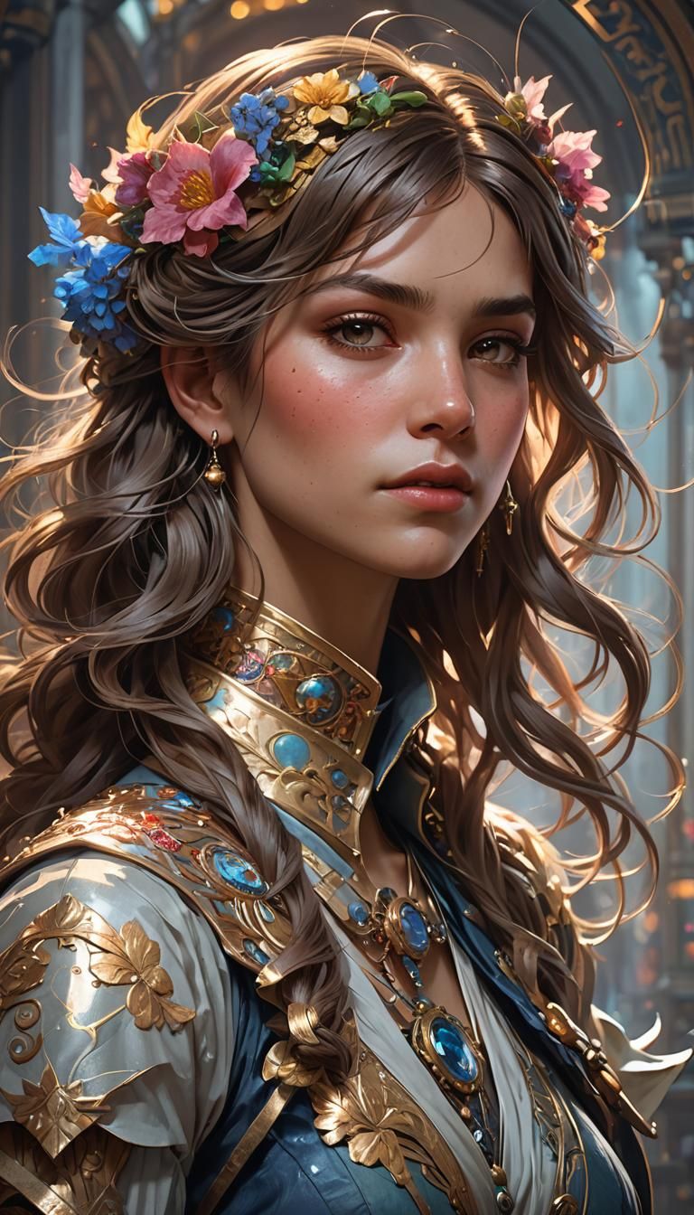 Wednesday Addams Portrait in Hyperdetailed Style