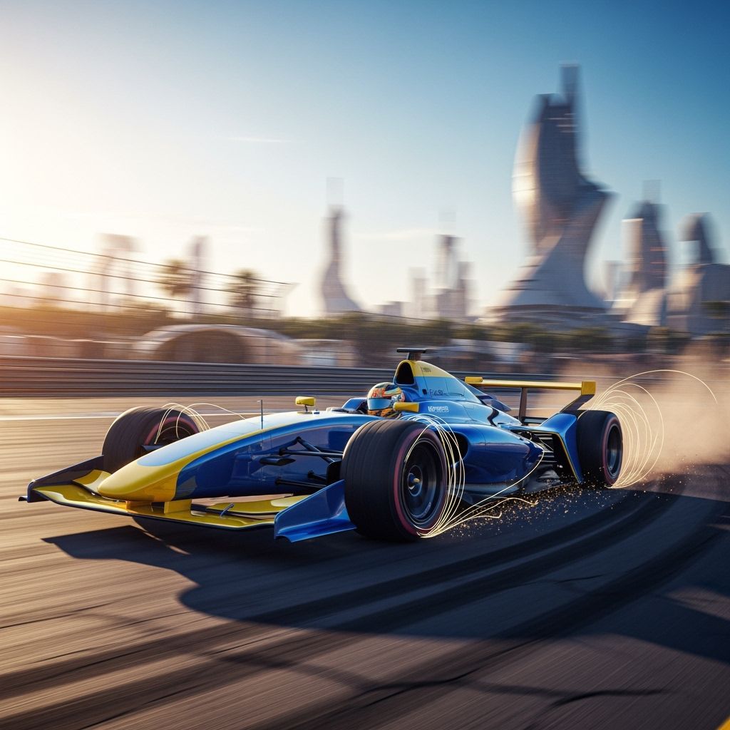 Futuristic Race Car Drifting with Pop Art Flair