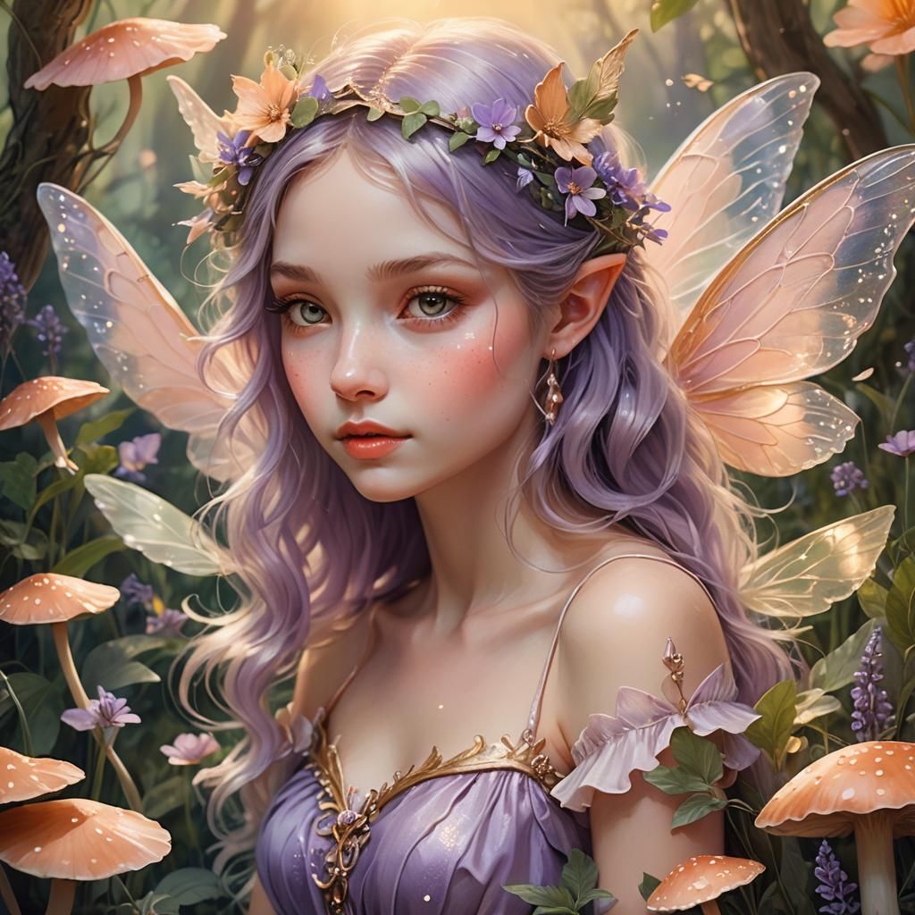 Ethereal Fairy Portrait in Fairycore Style