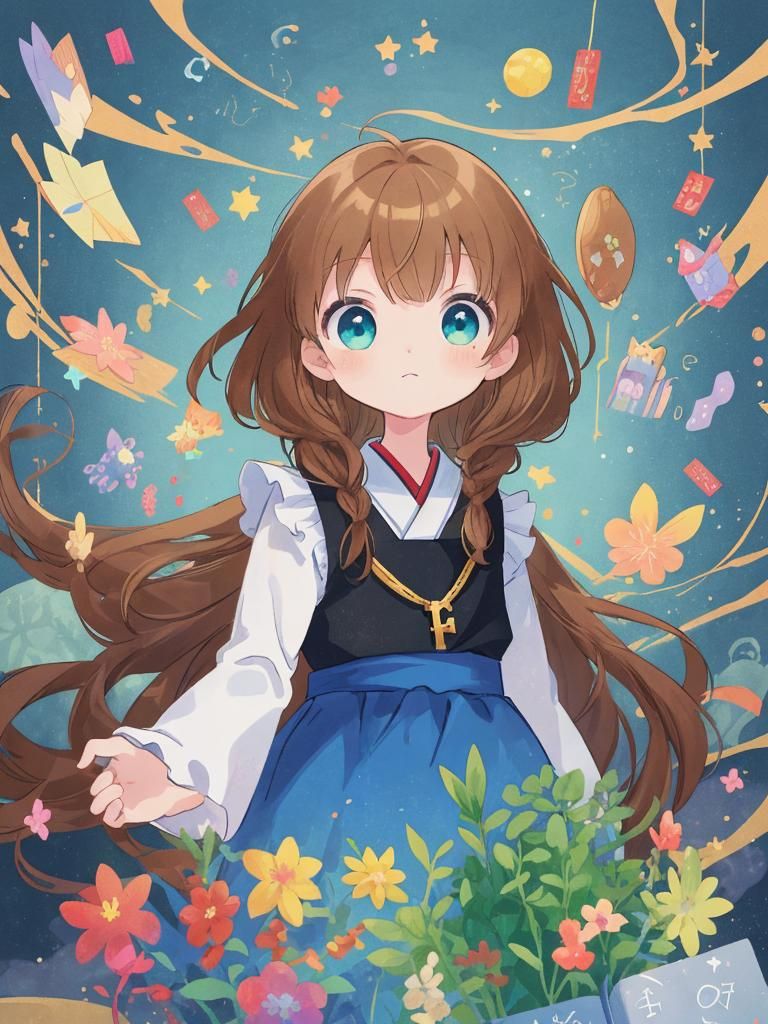 Rainbow Kindergarten Book Cover in Anime Style