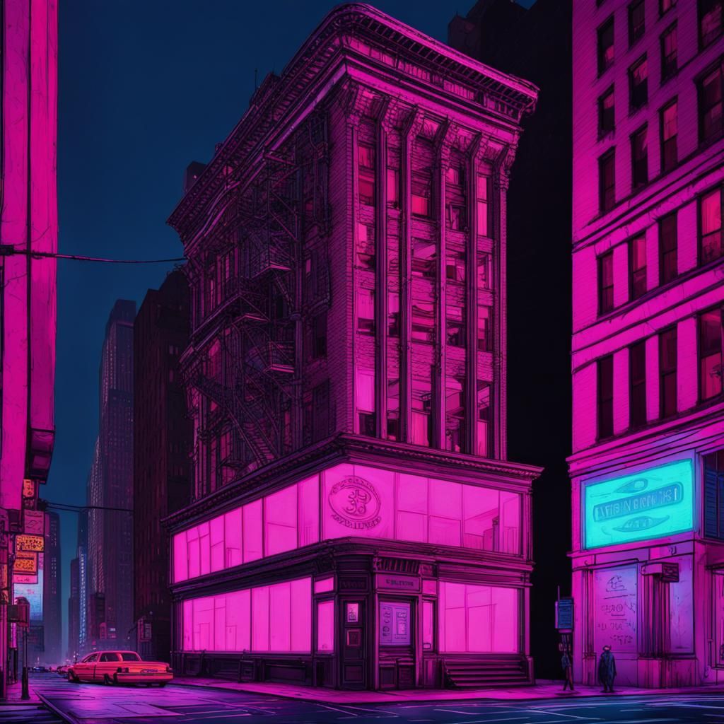 Mystical 33 Thomas Street in Synthwave Style