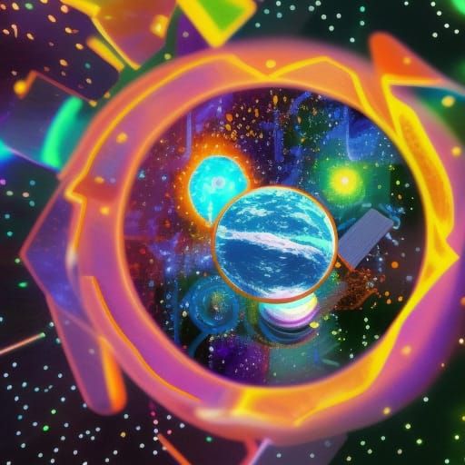 Vibrant Multiverse: Holographic Astral Cosmic Illustration