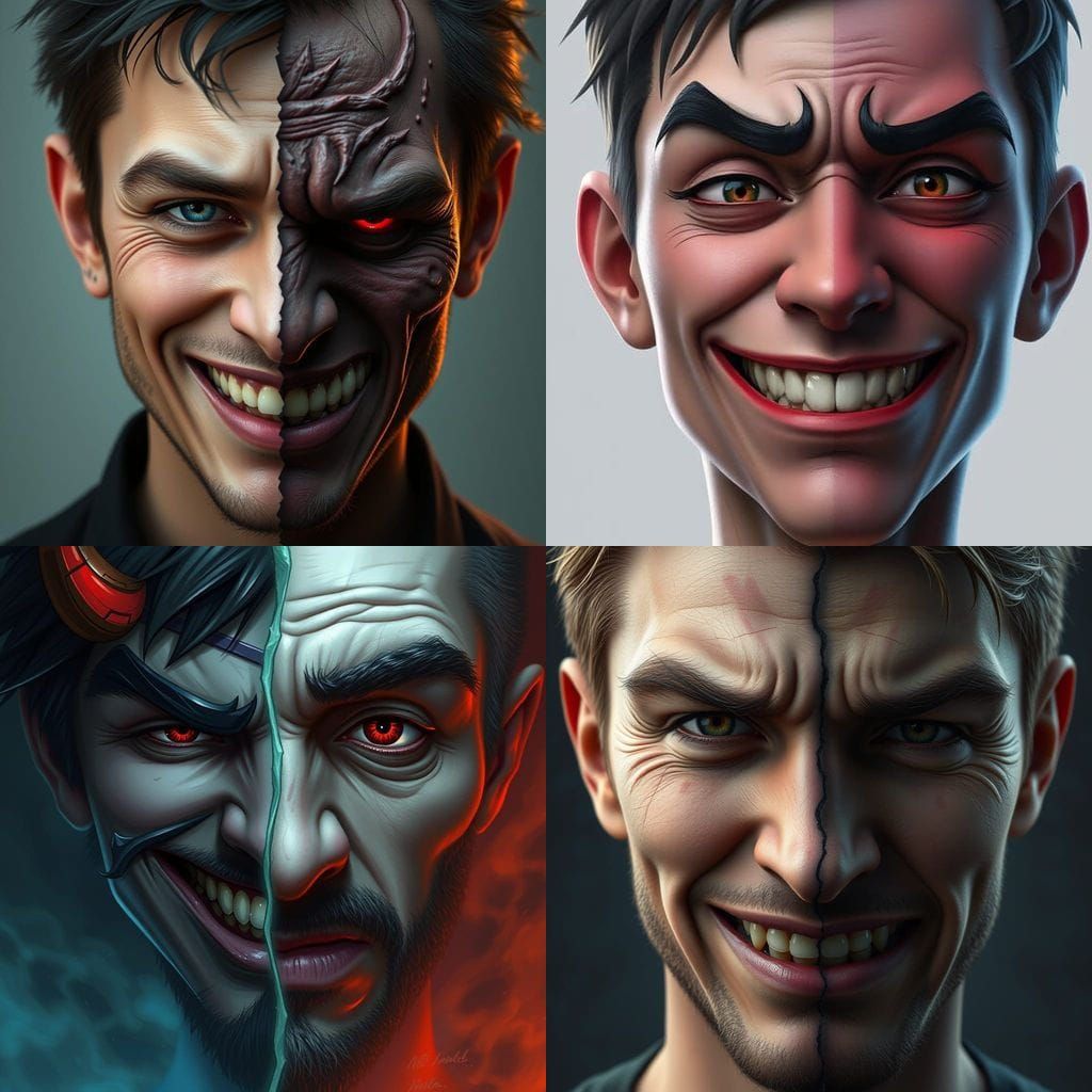 Split Personality Portrait in Detailed Matte Painting