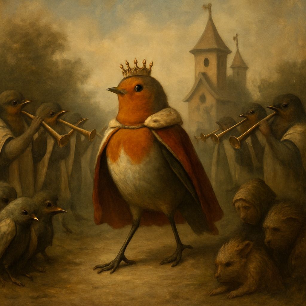 Robin King's Parade: A Romantic Bird Painting