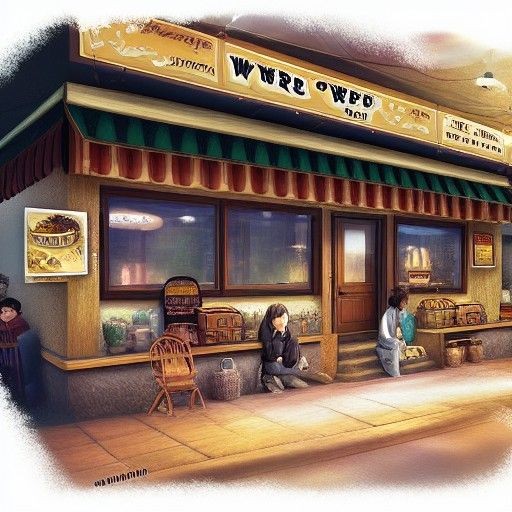 Cozy Cafe in Detailed Matte Painting