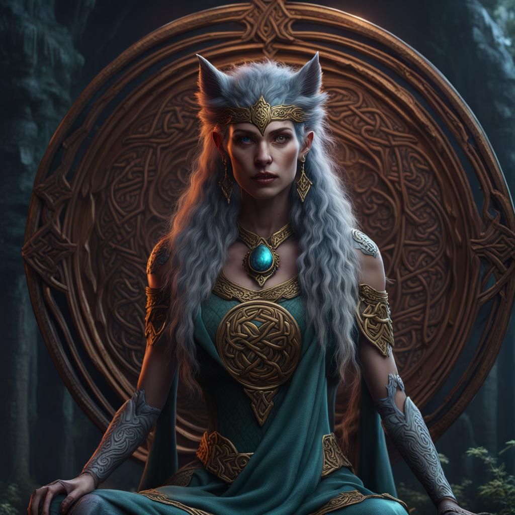 Celtic Werewolf Goddess in Detailed Matte Painting