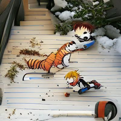Anime Rendition of Grown-Up Calvin and Hobbes