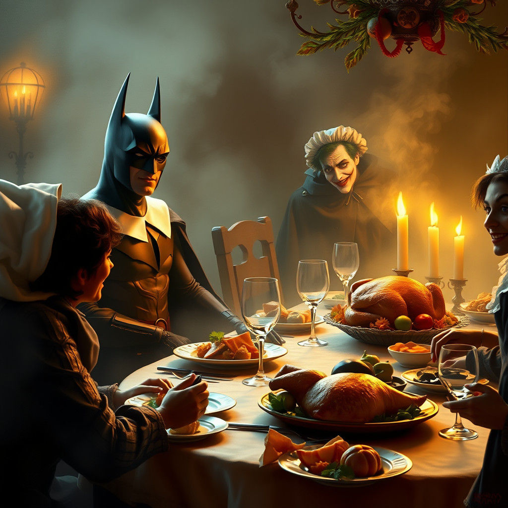 Ethereal Pilgrim's Feast in Whimsical Twilight