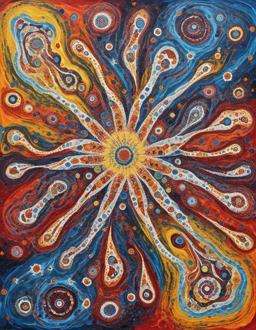 Wandjina Goddess in Australian Indigenous Art Style