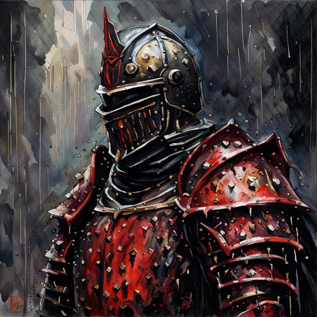 Grimdark Unholy Paladin in Heavily Detailed Armor