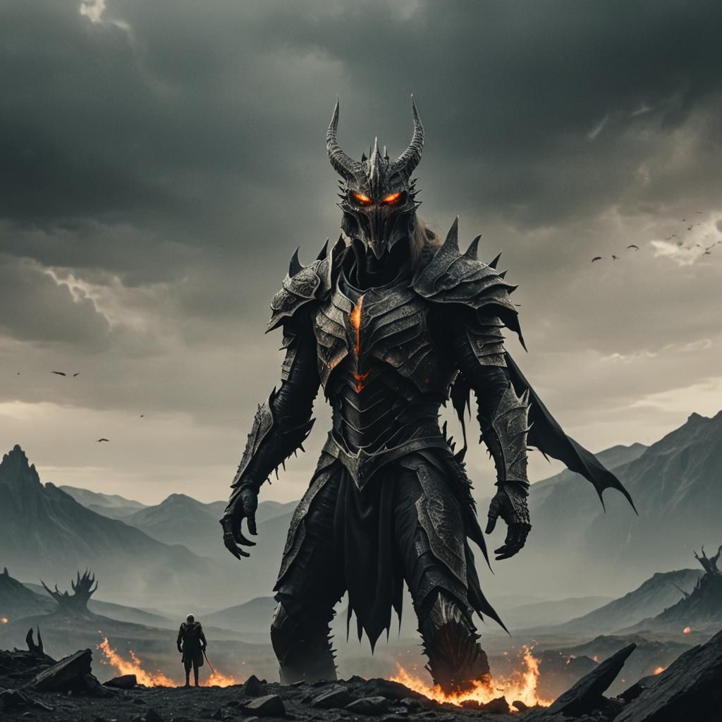 Epic Cinematic Battle Scene of Sauron