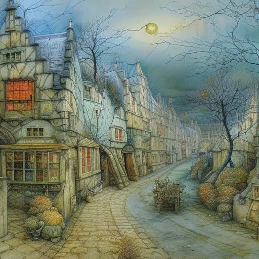 Detailed Landscape in Storybook Style