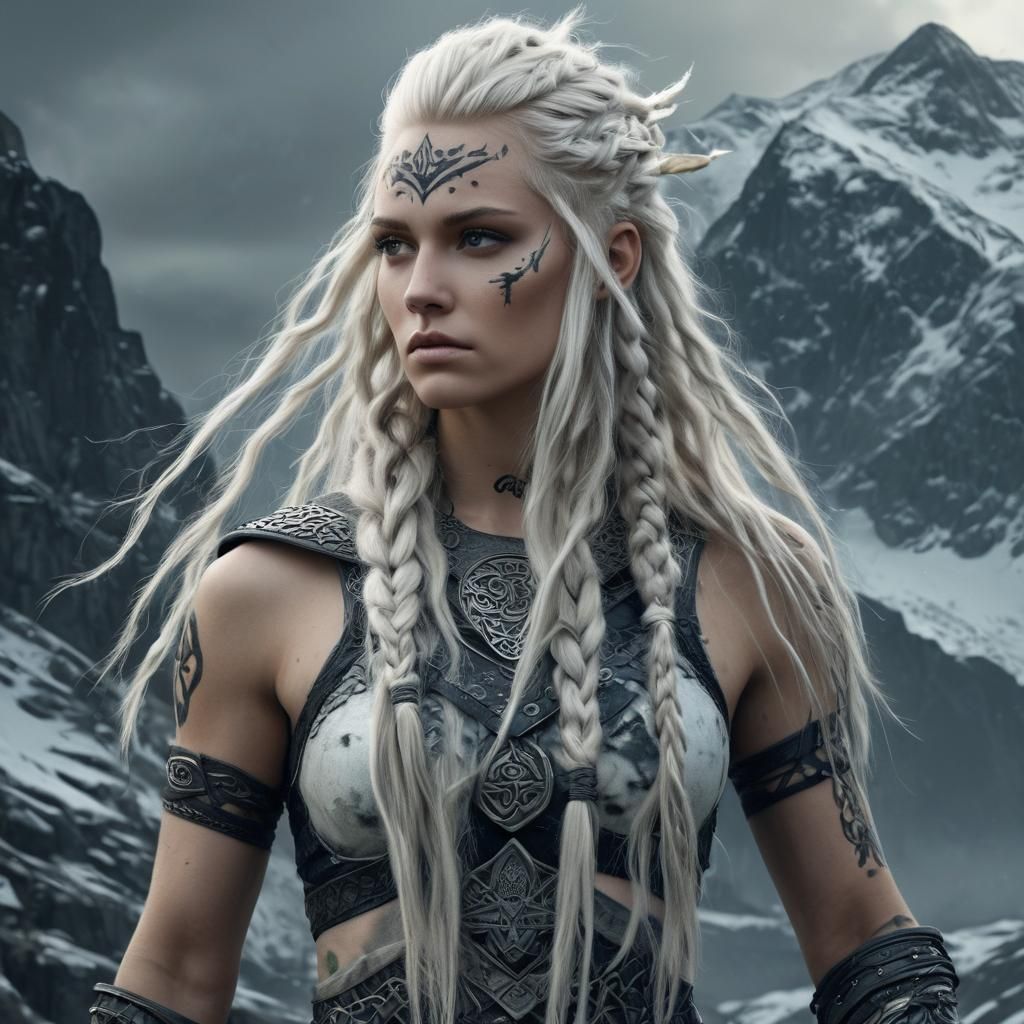 Nordic Warrior Goddess with Celtic Tattoos