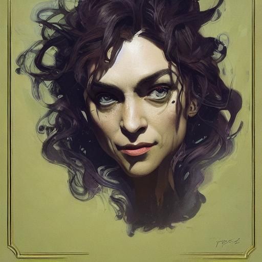 Smug Portrait in Hyperdetailed Art Nouveau Style