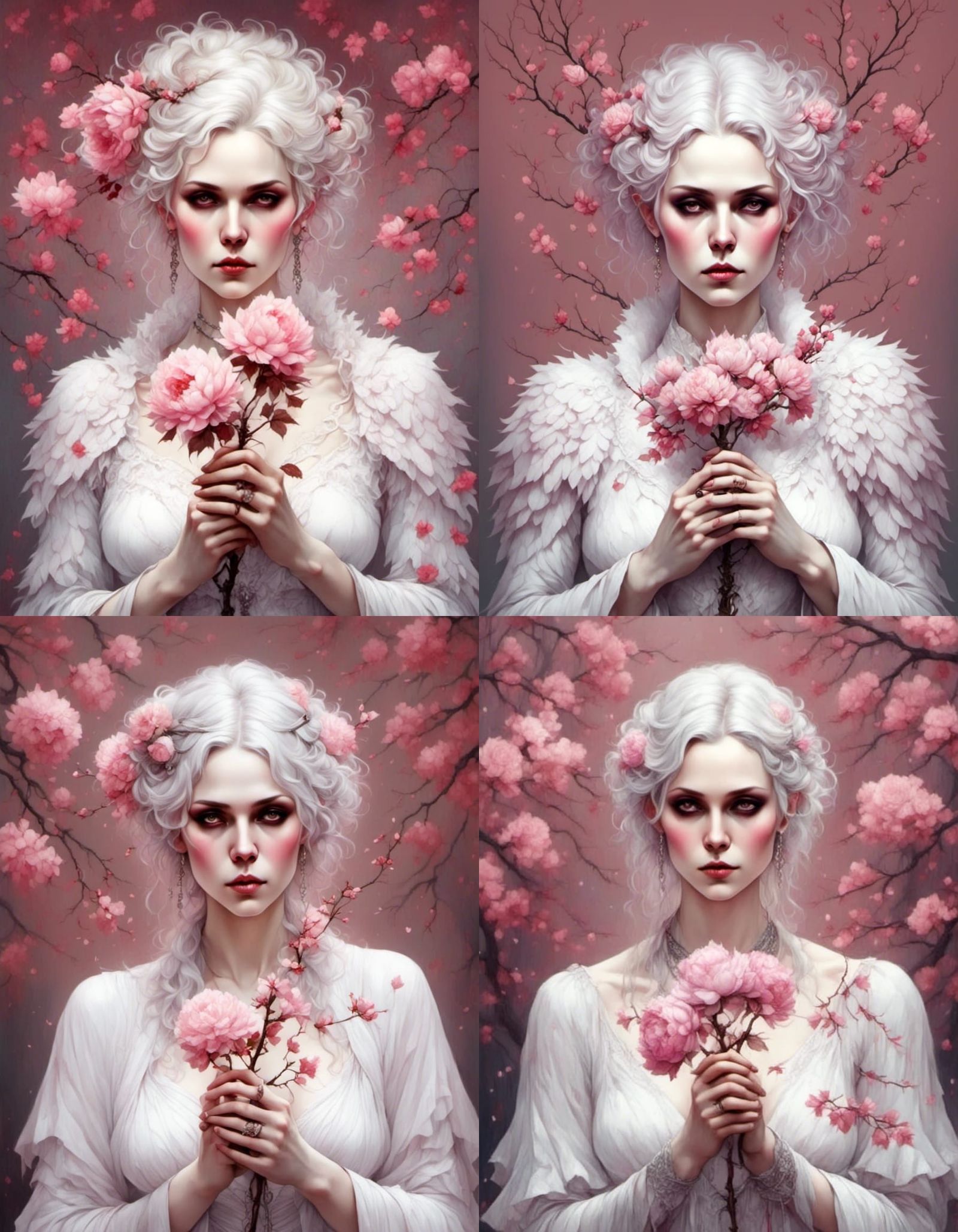 Grandma with Sakura Twig: Portrait Photography in Mixed Styl...