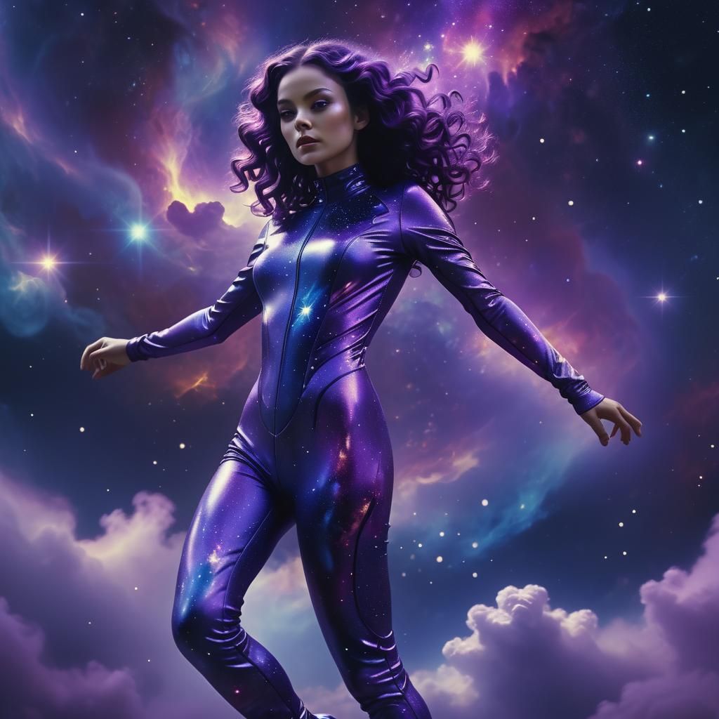 Fantasy Woman in Space: Hyperrealistic Digital Art