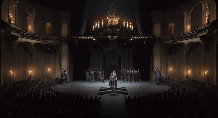 Gothic Opera Scene in a Dark Castle
