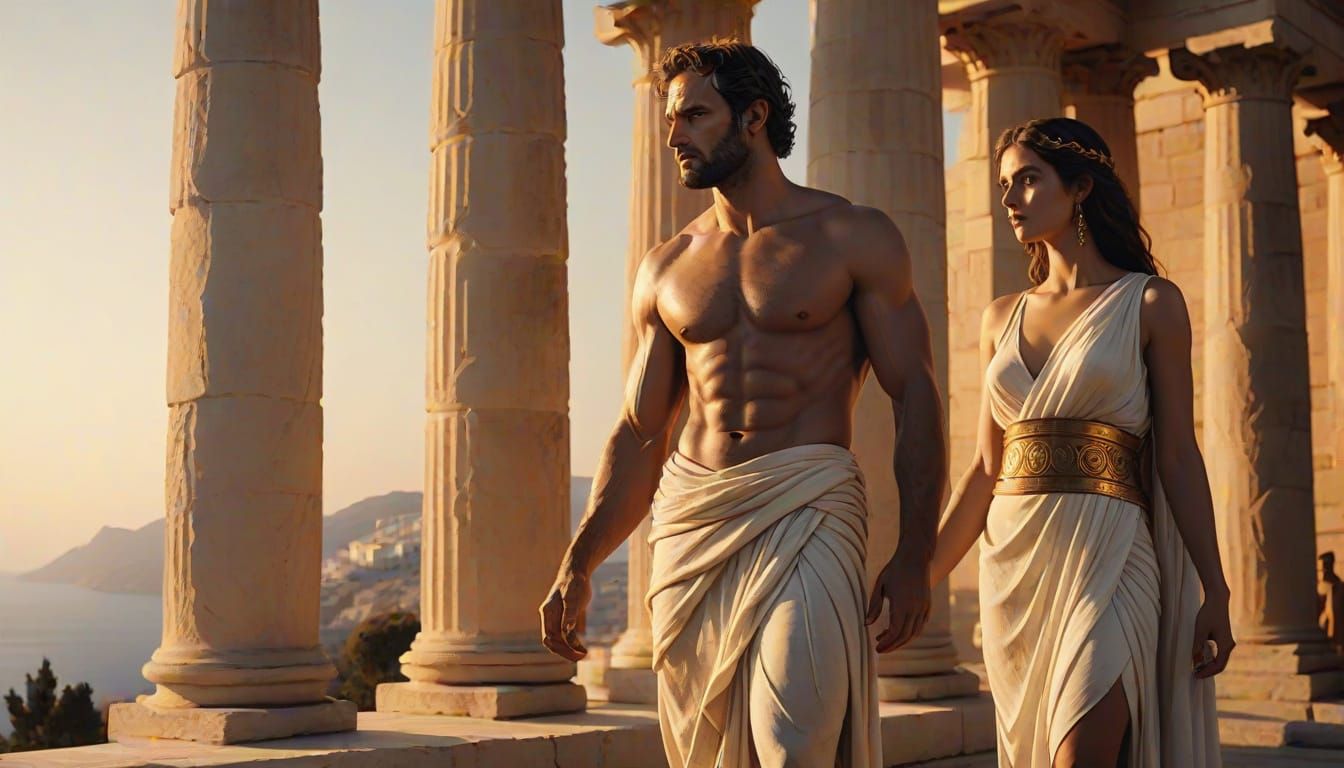 Stoic Man on Platform in Golden Hour Lighting