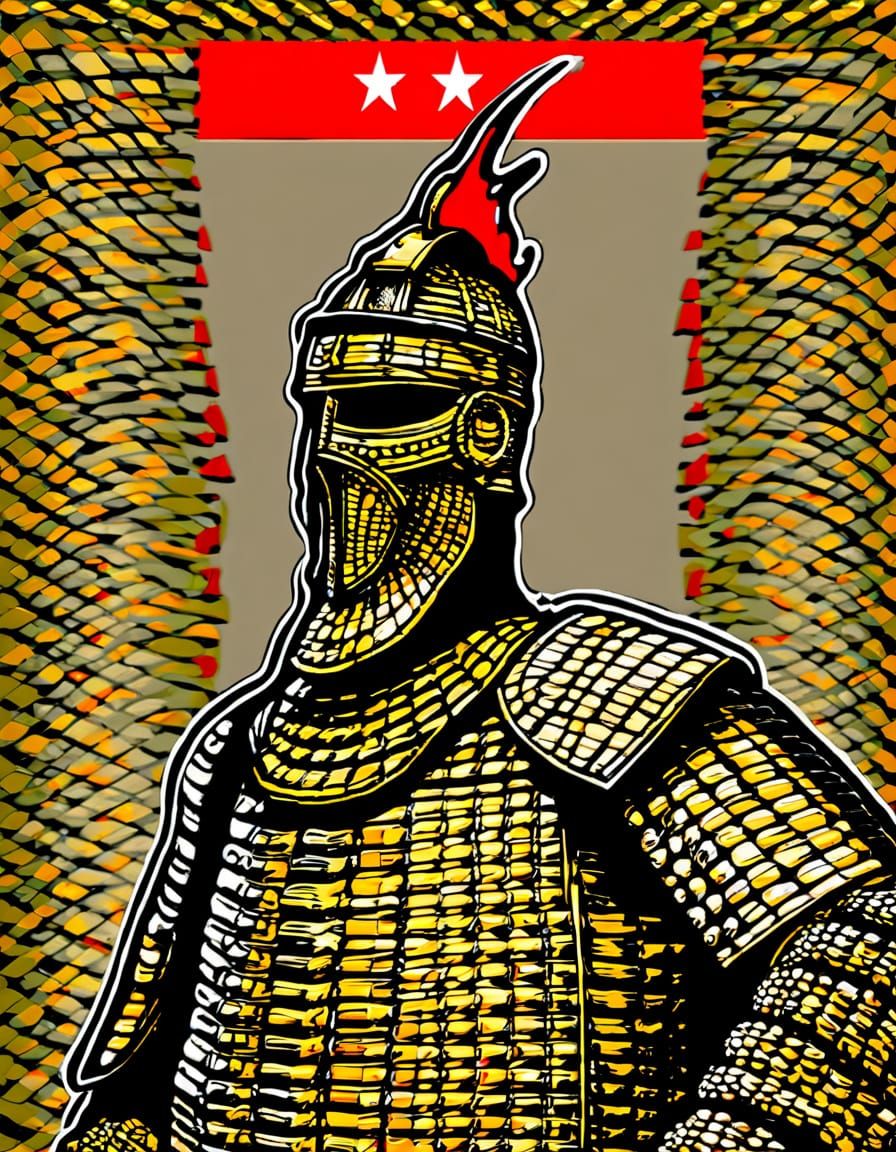 Albanian Warrior Gjergj Kastriot Skenderbeu in Traditional A...