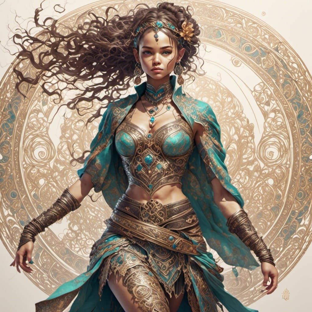 Dynamic Street Dancer in Mixed Media Art