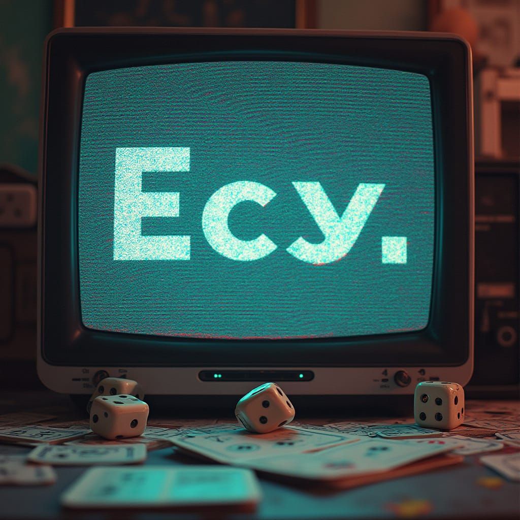 VHS Glitch Twitch Avatar with Board Game Elements