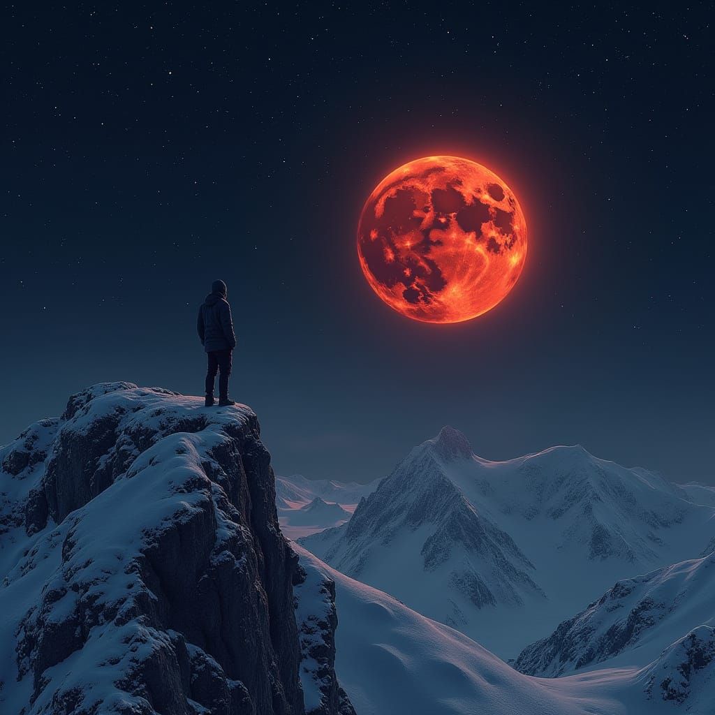 Cosmic Dawn: A Dreamlike North Lunar Eclipse