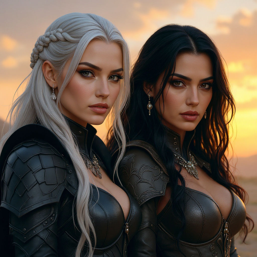 Fantasy Warrior Women in Dragonscale Armor