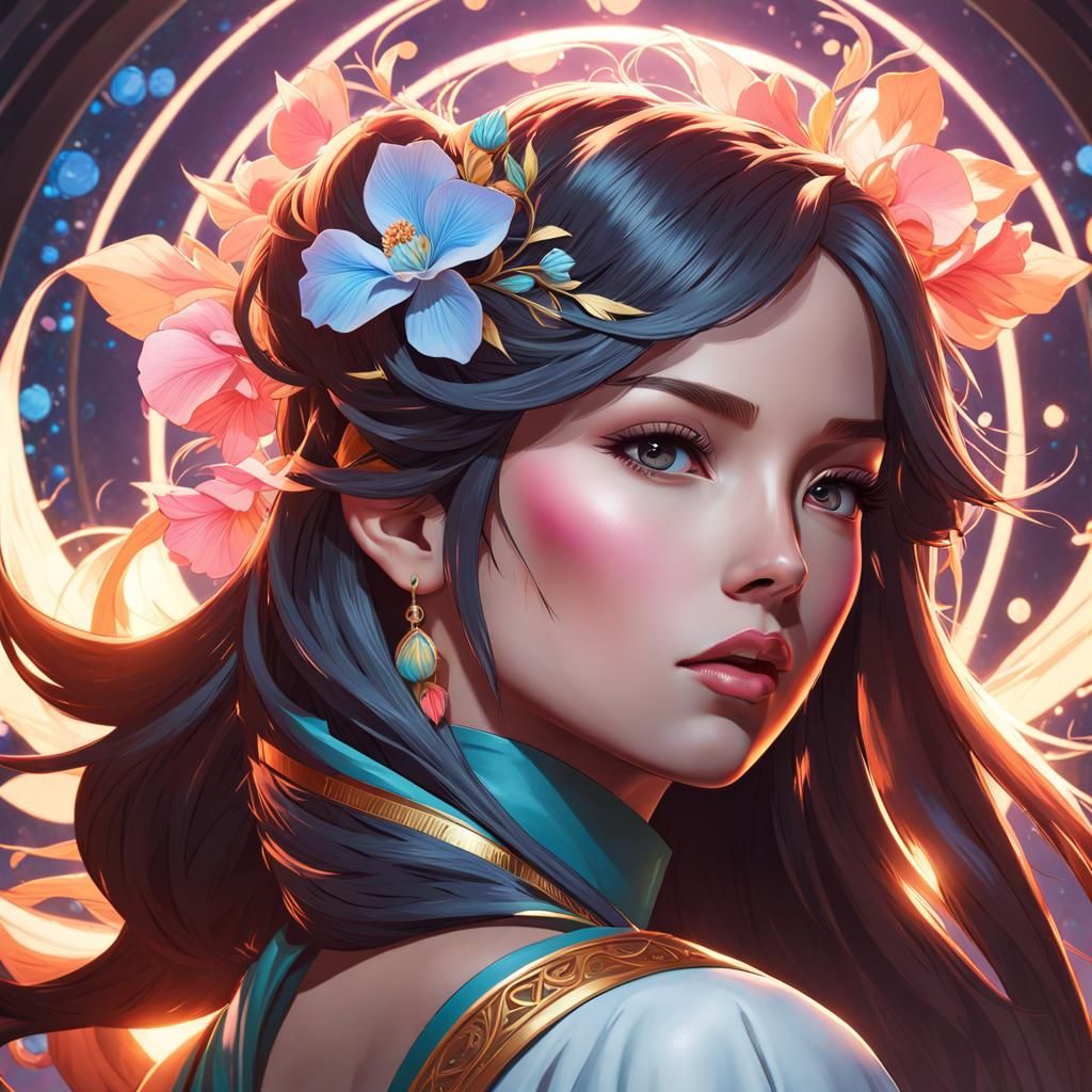 Psychedelic Miniature Dragon in Analog Style