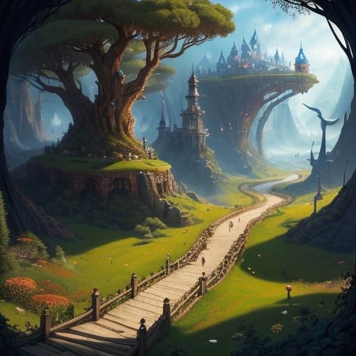 Mice Emerge from Fantasy Book in Cheese Land