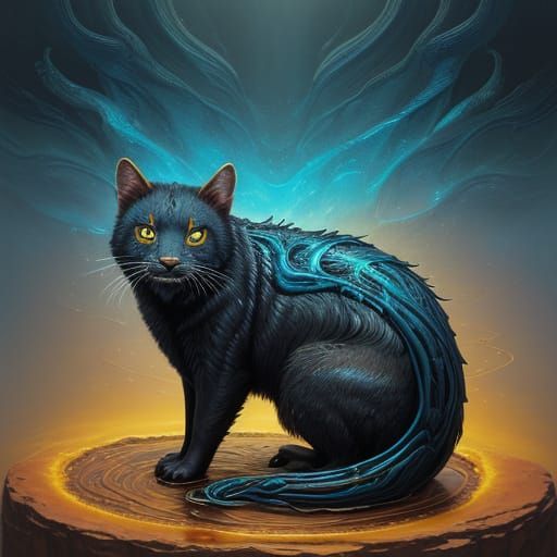 Surreal Mustelid in a Dreamlike Melting Environment