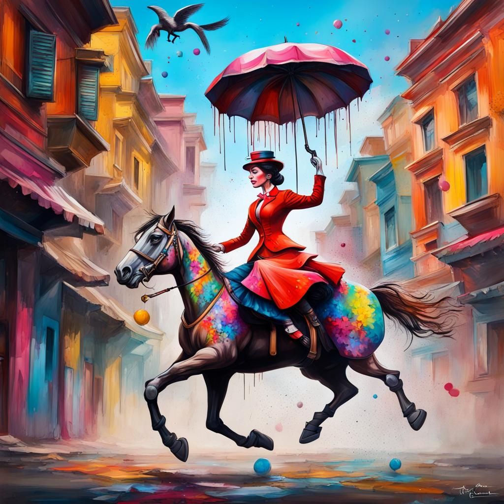 Mary Poppins' Graffiti Art Flight to Nepal