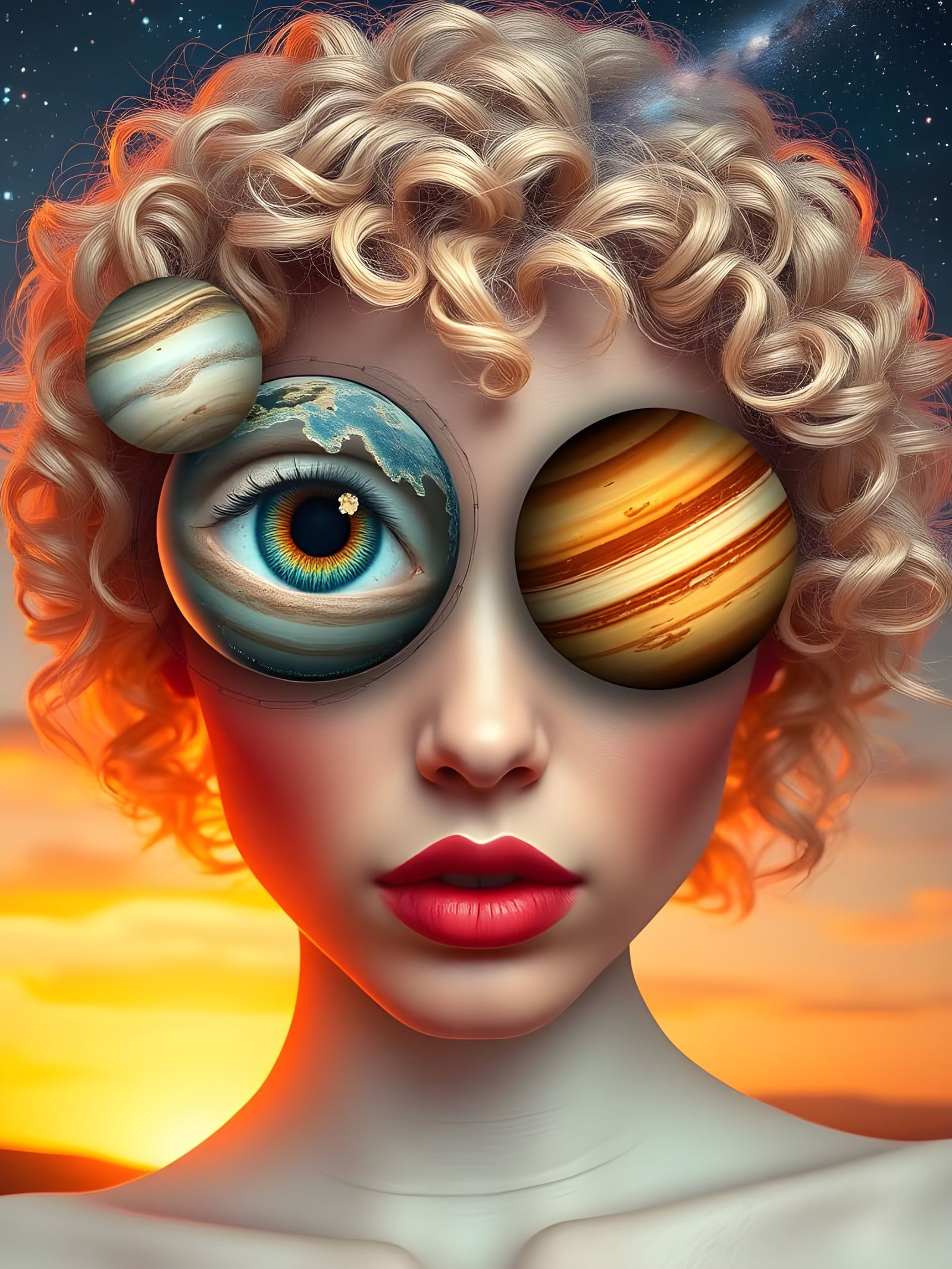 Cosmic Beauty in a Sunset Galaxy