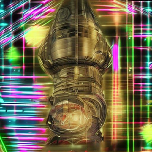 Candy Cane Stargate to Fifth Dimension in Cyberpunk Style