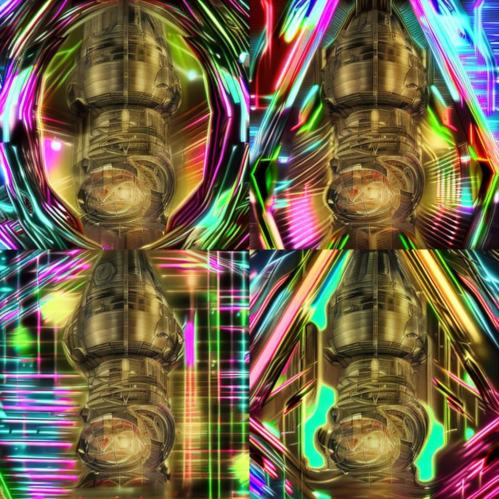 Candy Cane Stargate to Fifth Dimension in Cyberpunk Style