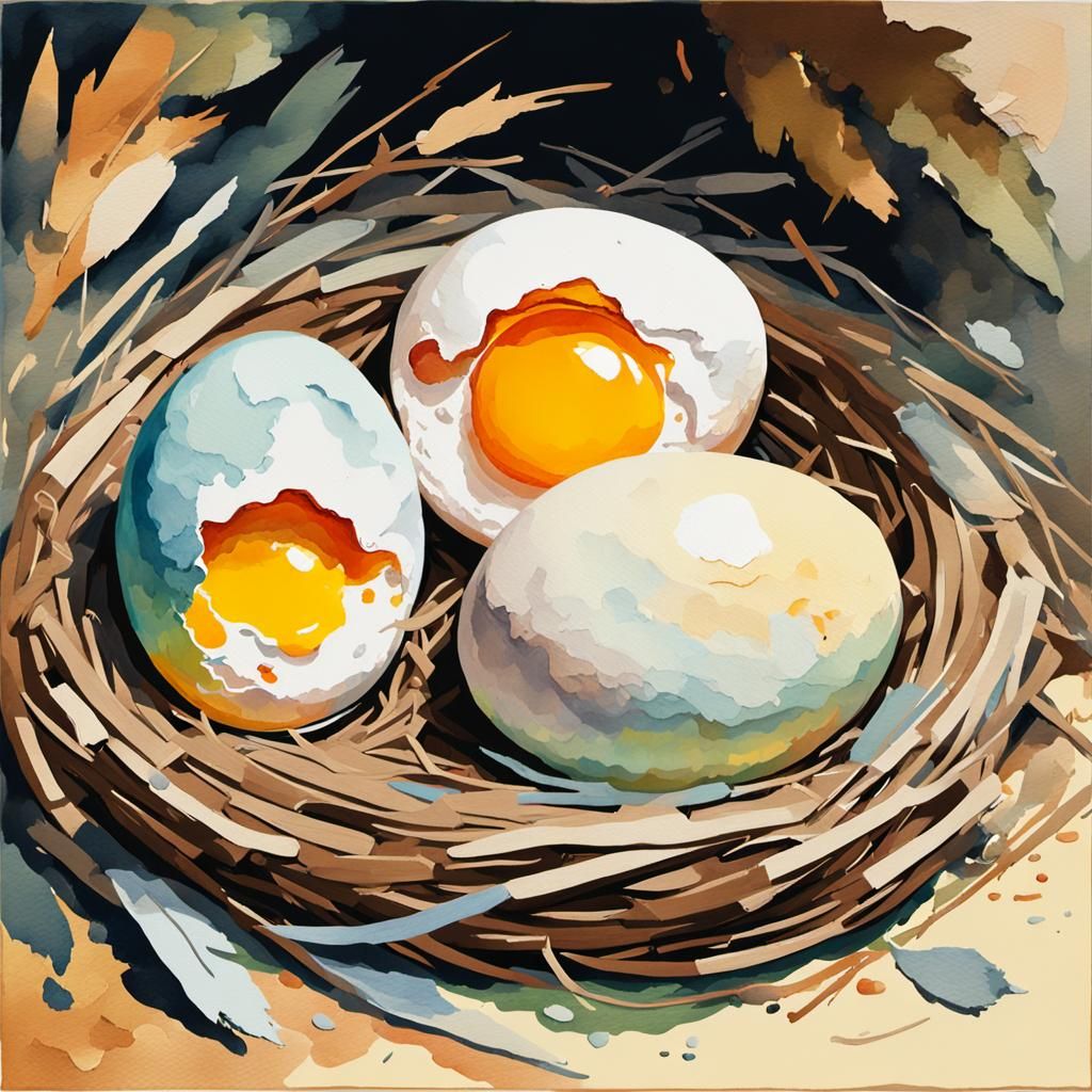 three white eggs