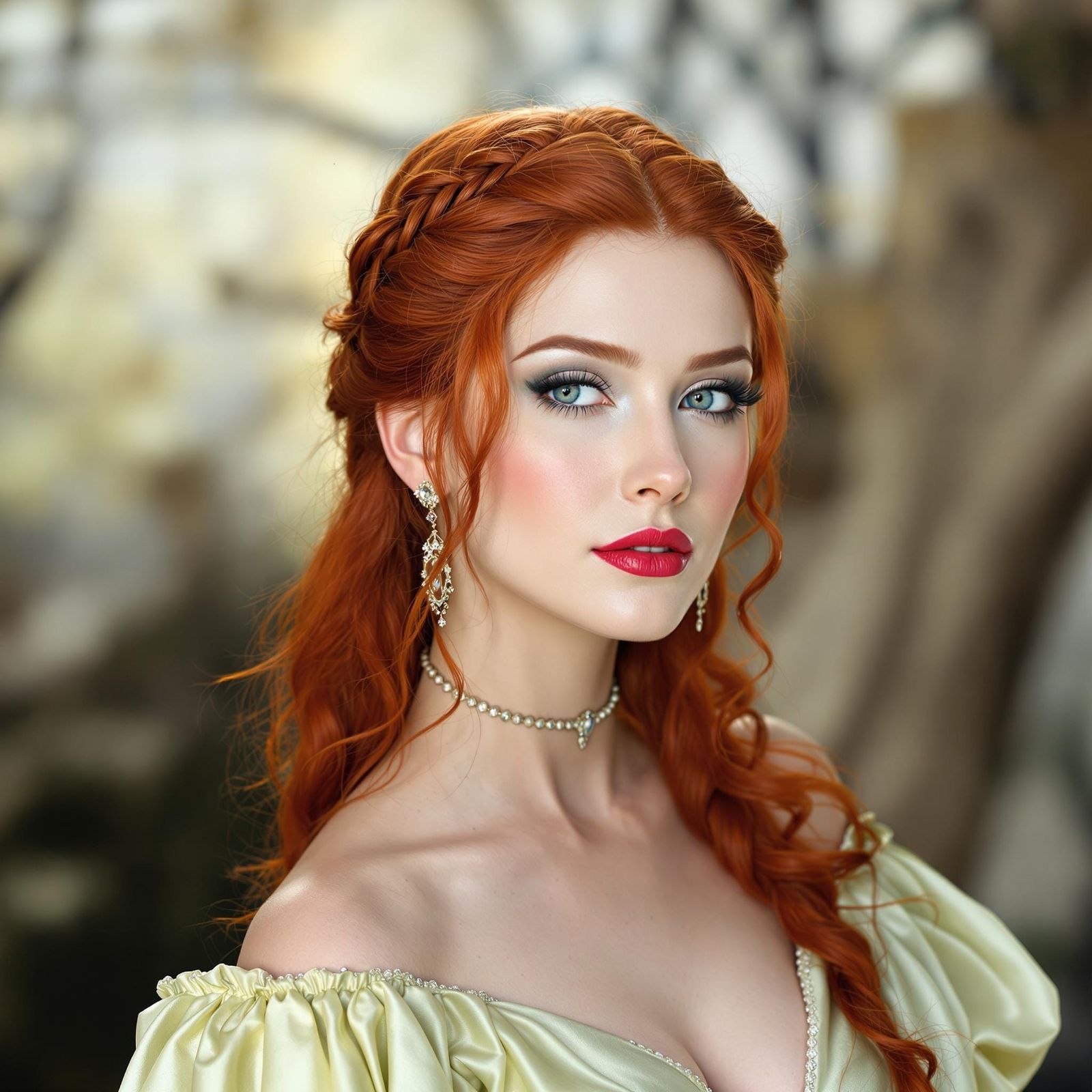 Ethereal Vampire Bride in Pastel Green Gown