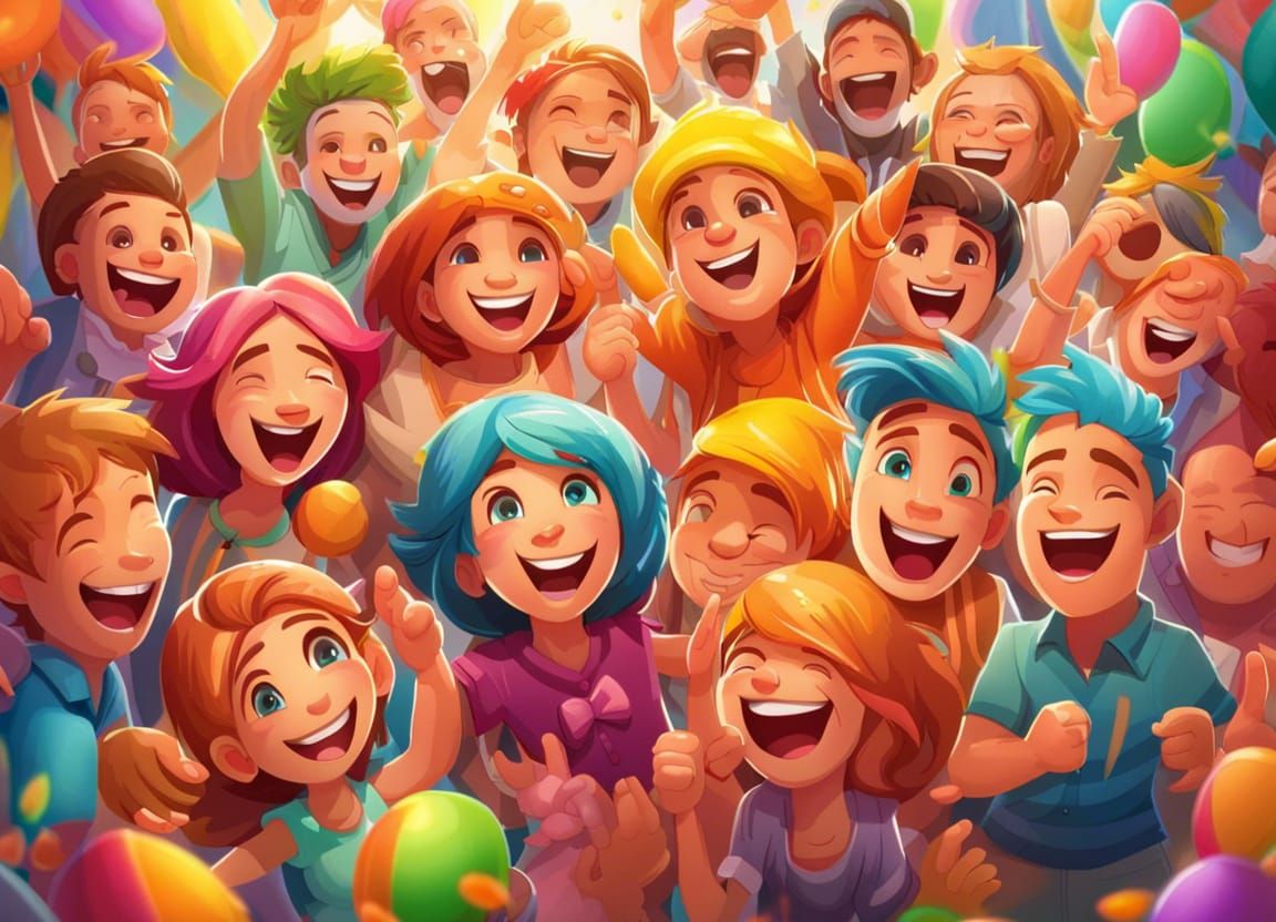 Radiant Happiness: A Vibrant, Joyful Scene