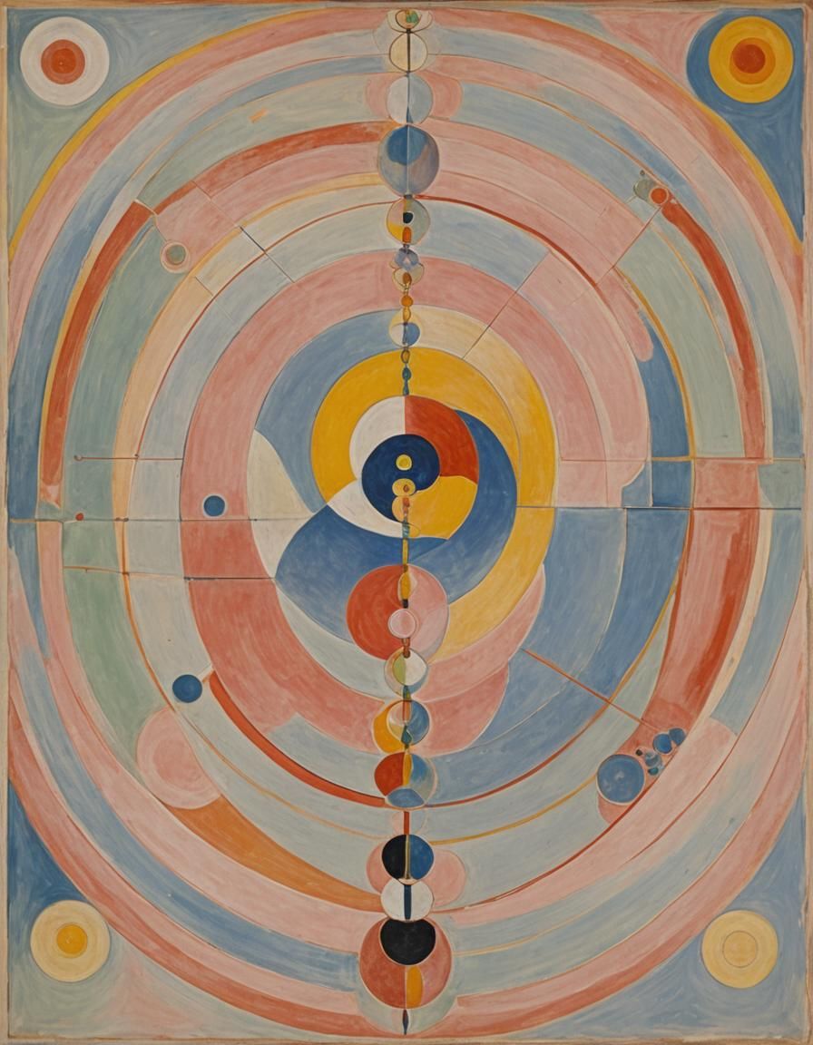 Abstract Painting of Joy in Early 20th Century Style