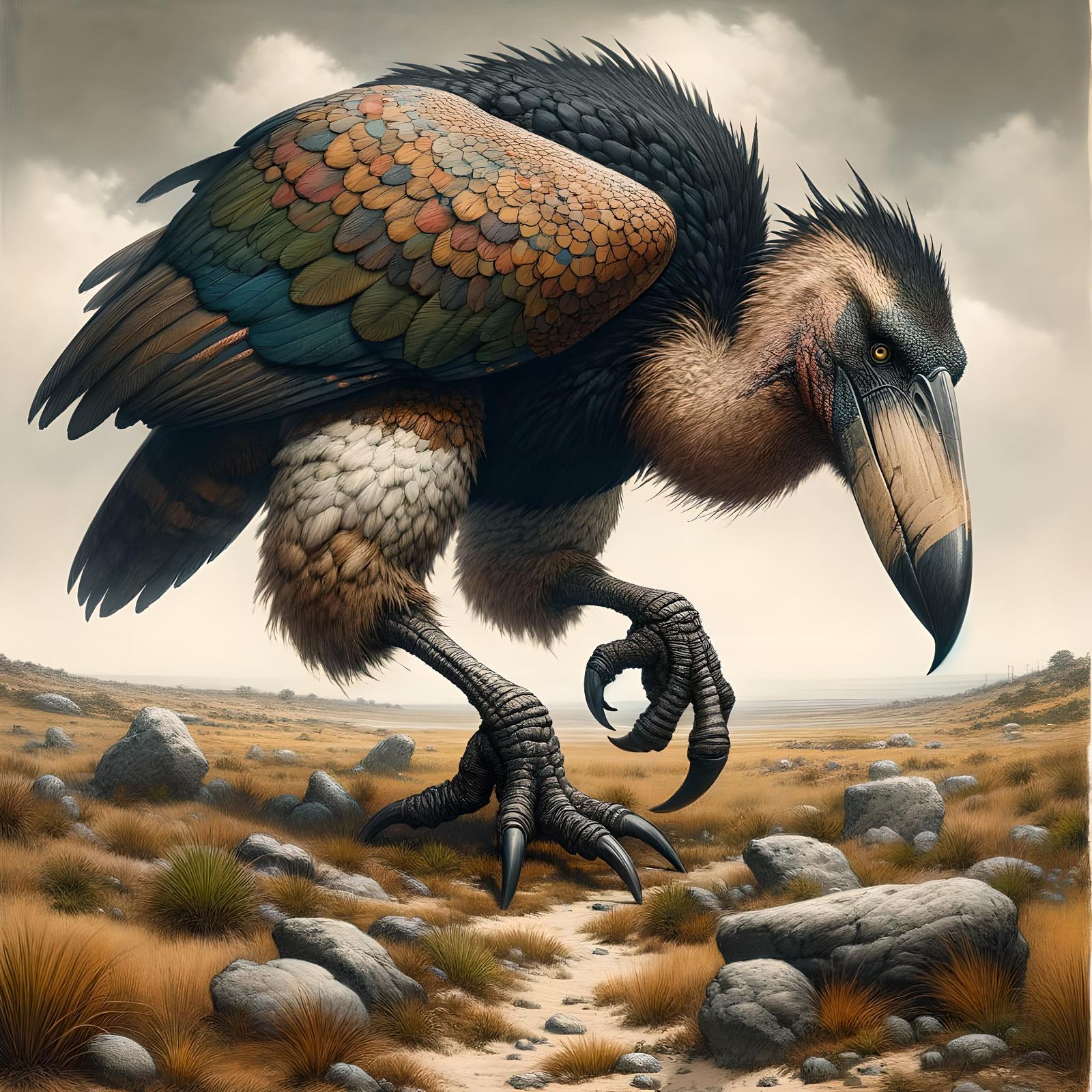 Axe Beak: A Large Flightless Bird in the Plains