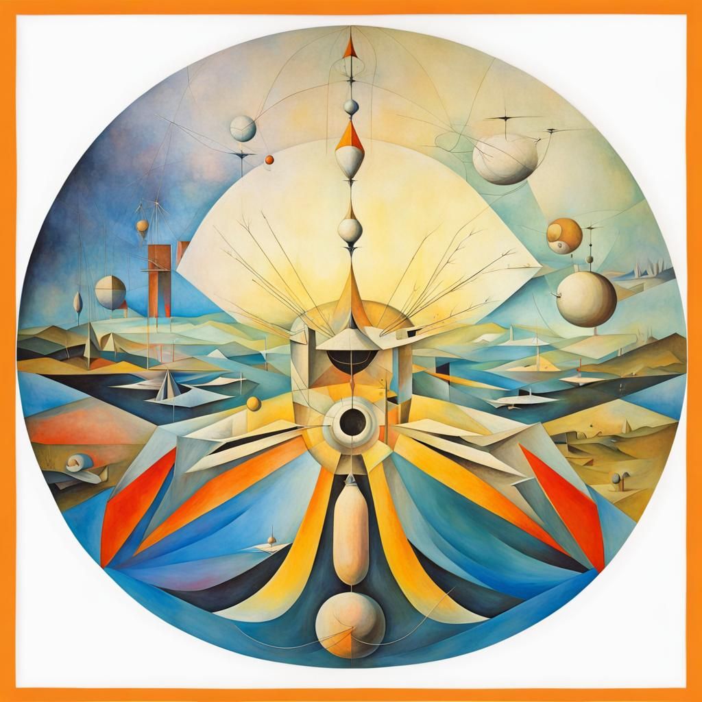 Retro-Futuristic Mural in Art Deco Style