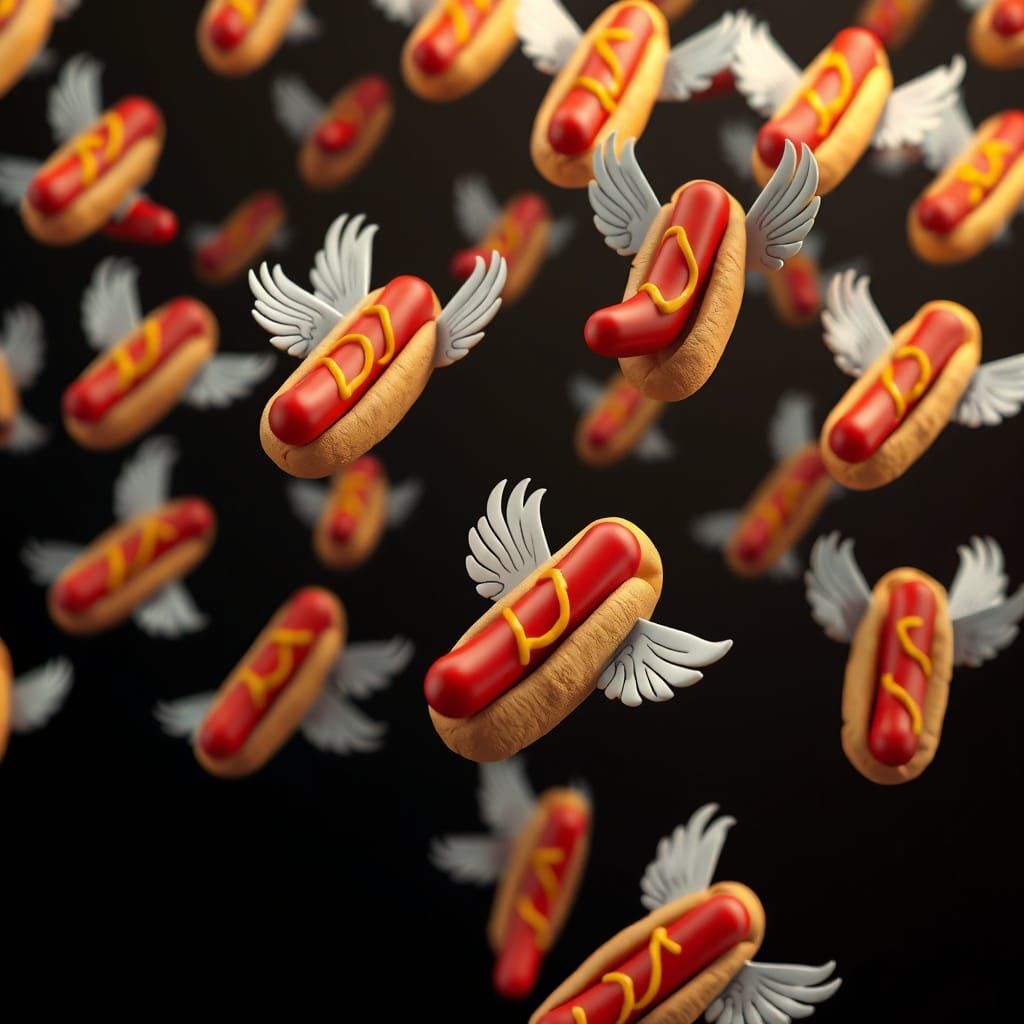 Fantastical Flying Sausage Buns in High Gloss Black