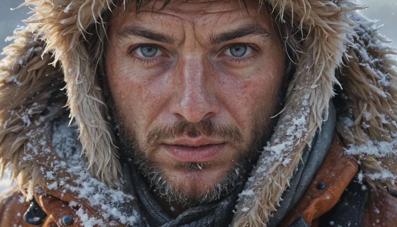 Laplander's Fiery Determination in Snowy Storm