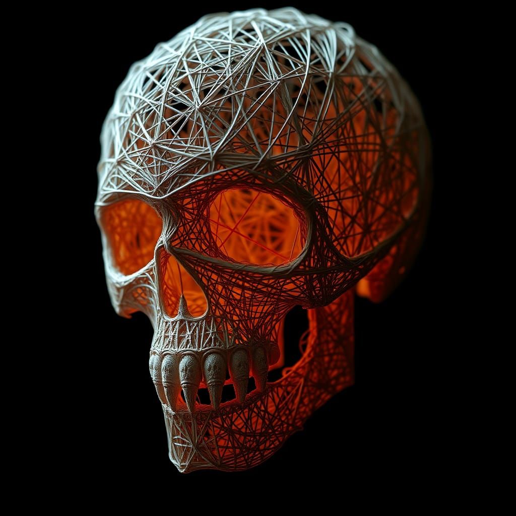 Hyperrealistic String Skull in High Definition