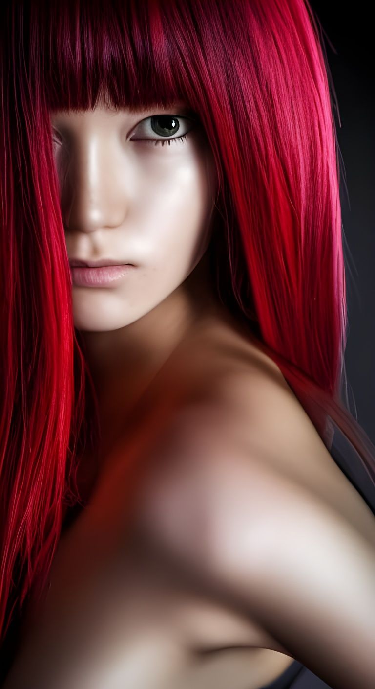 Cyberpunk Erza Scarlet Portrait in Studio Lighting
