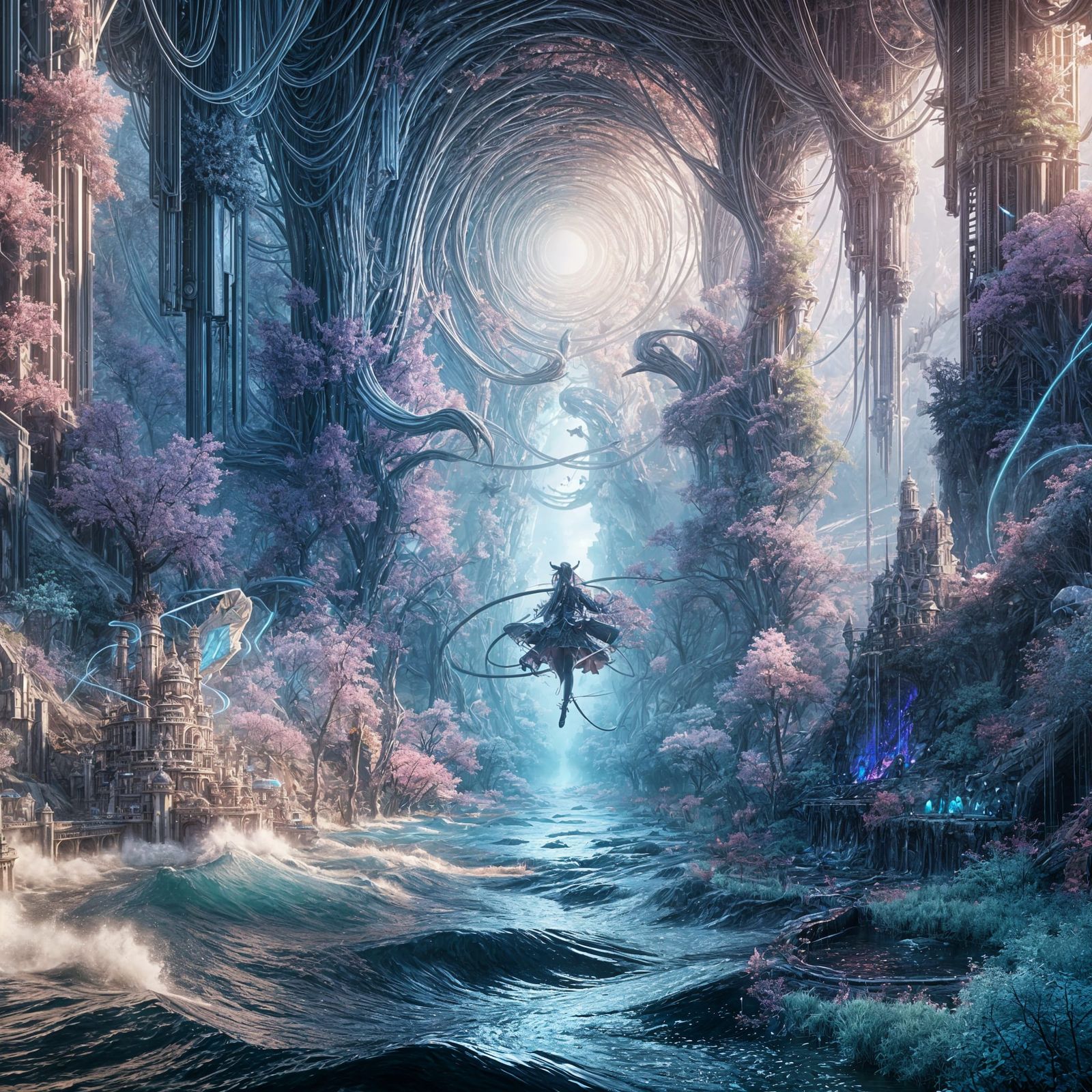 Vibrant Abyss: A 3D Anime Digital Art Piece