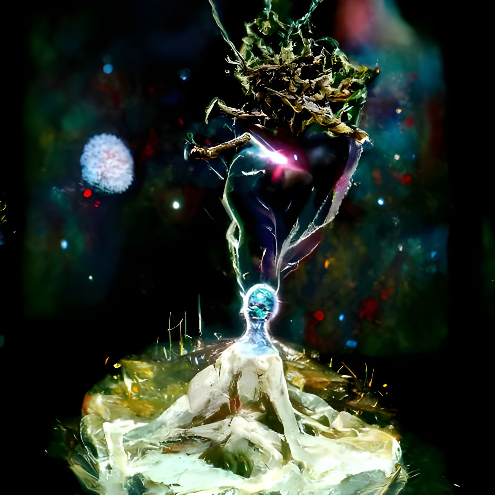Cosmic Bough Breaks: Holographic Astral Illustration